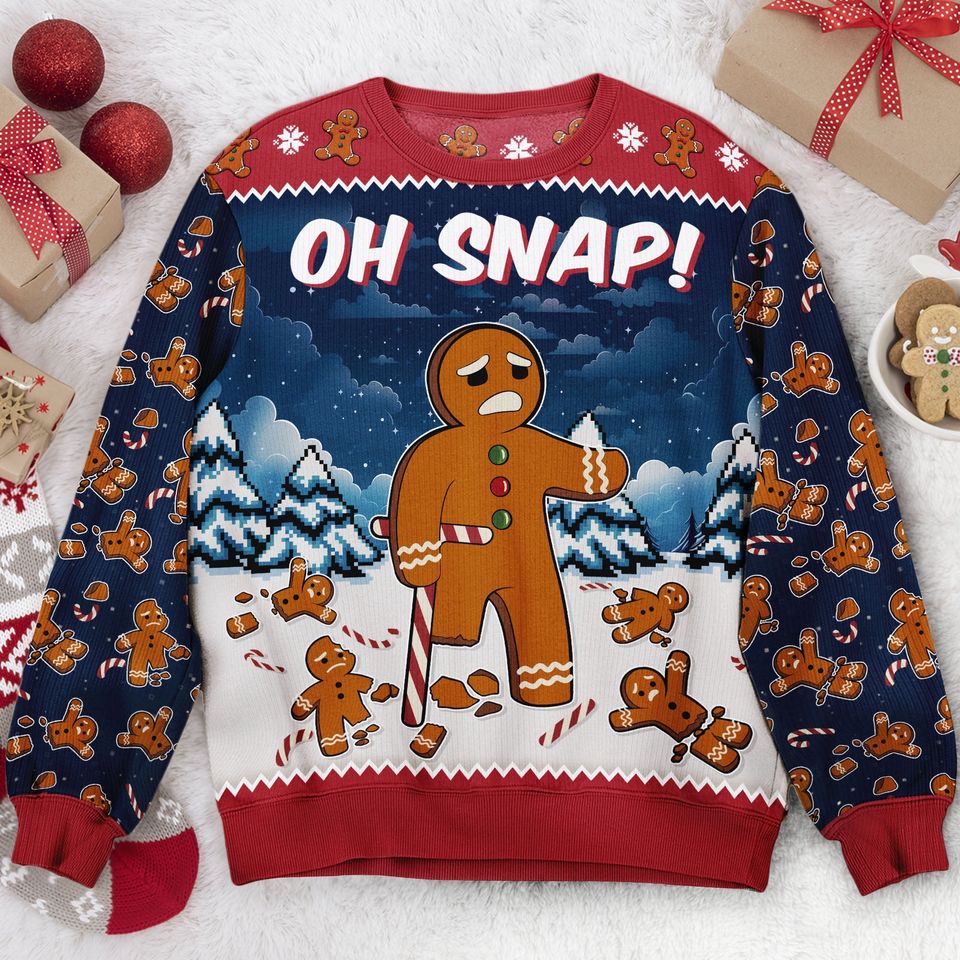 Oh Snap Gingerbread Funny For Men, Women - Ugly Sweater