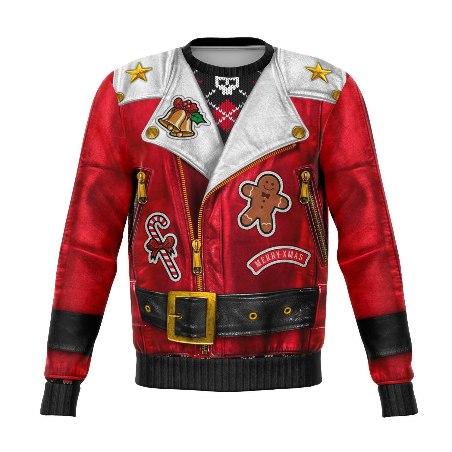 Oh What Fun It Is To Ride Biker Ugly Christmas Sweater Adult 3D Funny Matching for family
