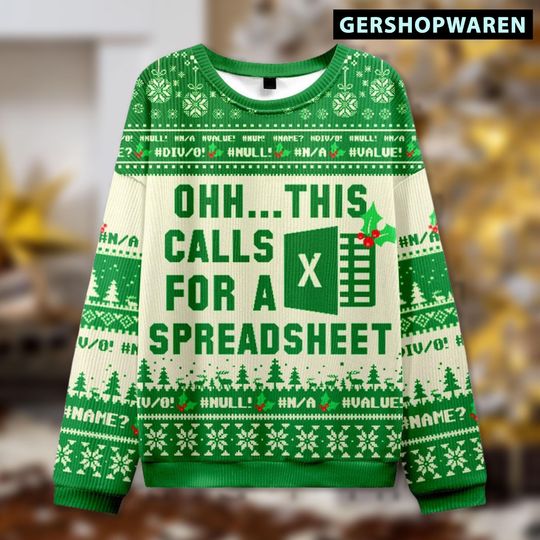 Ohh This Calls For A Spreadsheet Christmas Ugly Sweater, Family Matching Outfit - Image 6