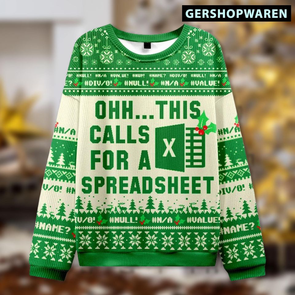 Ohh This Calls For A Spreadsheet Christmas Ugly Sweater, Family Matching Outfit - Image 3