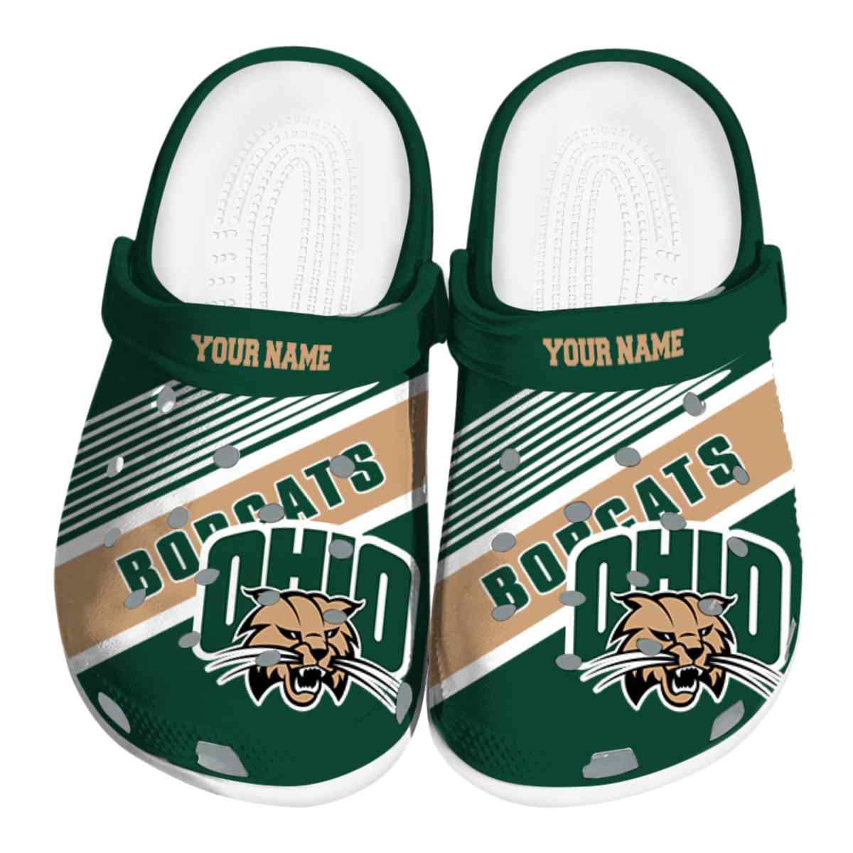 Ohio Bobcats NCAA Sport Crocs Crocband Clogs Shoes Comfortable For Men Women and Kids