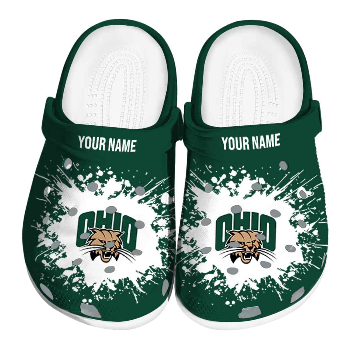 Ohio Bobcats NCAA Sport Crocs Crocband Clogs Shoes Comfortable For Men Women and Kids