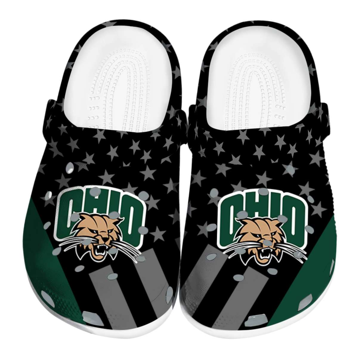 Ohio Bobcats NCAA Sport Crocs Crocband Clogs Shoes Comfortable For Men Women and Kids