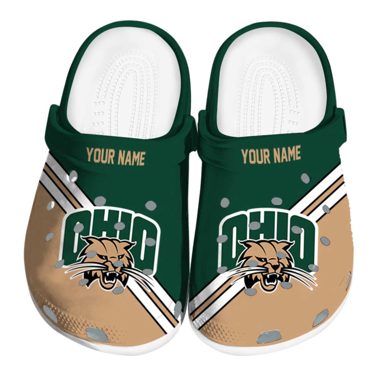 Ohio Bobcats NCAA Sport Crocs Crocband Clogs Shoes Comfortable For Men Women and Kids