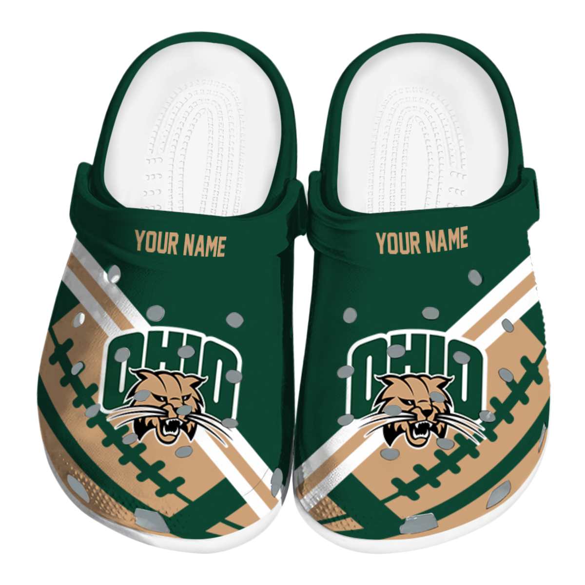 Ohio Bobcats NCAA Sport Crocs Crocband Clogs Shoes Comfortable For Men Women and Kids