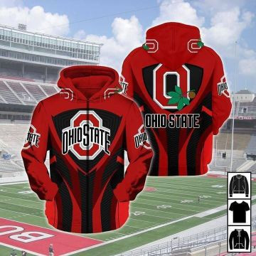 Ohio State Buckeyes 3D All Over Print Hoodie, Zip Hoodie