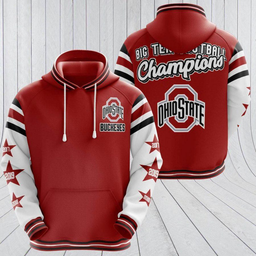 Ohio State Buckeyes 3D All Over Print Hoodie, Zip Hoodie