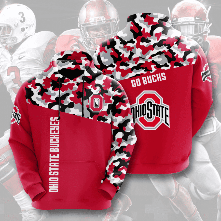 Ohio State Buckeyes 3D All Over Print Hoodie, Zip Hoodie