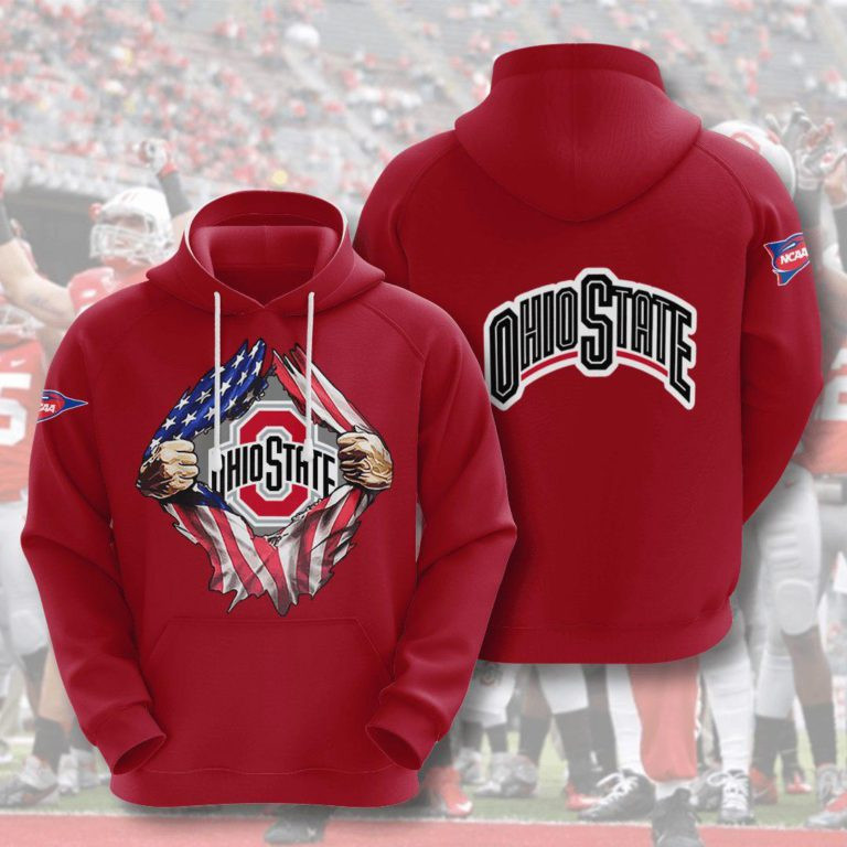 Ohio State Buckeyes 3D All Over Print Hoodie, Zip Hoodie