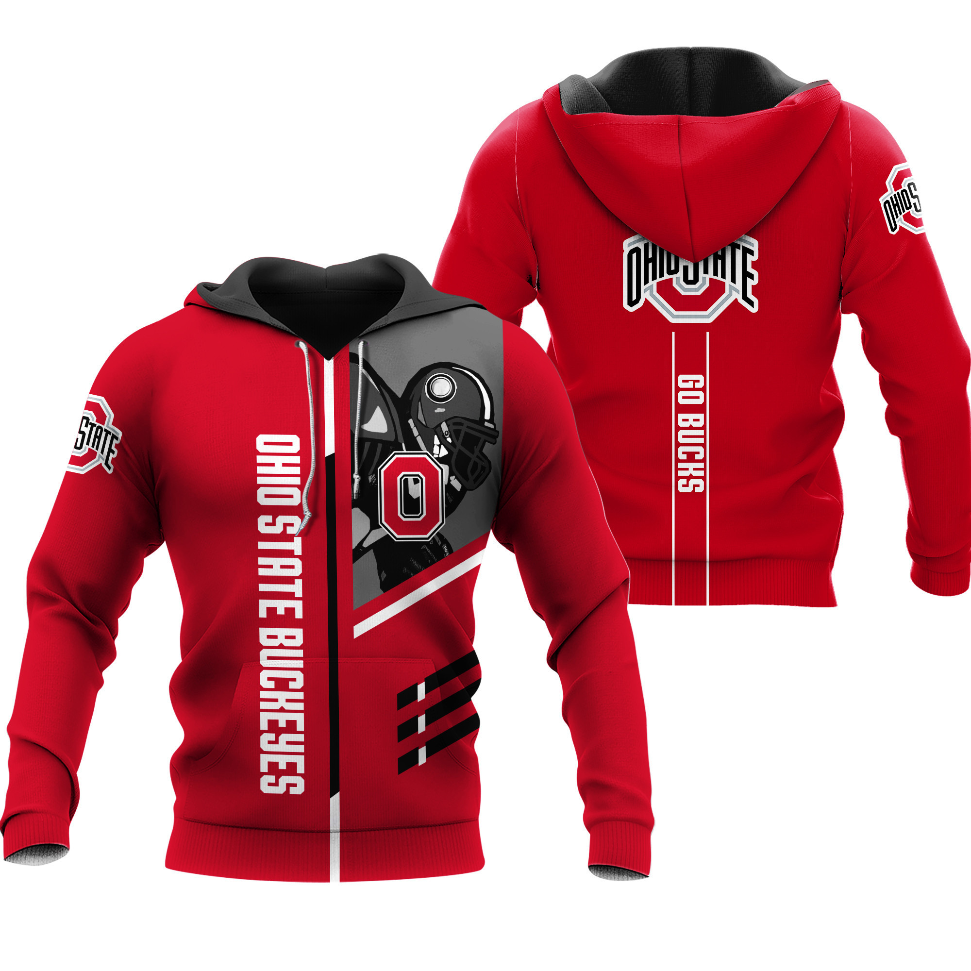 Ohio State Buckeyes 3D All Over Print Hoodie, Zip Hoodie