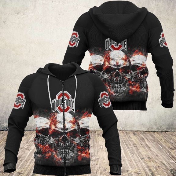 Ohio State Buckeyes 3D All Over Print Hoodie, Zip Hoodie