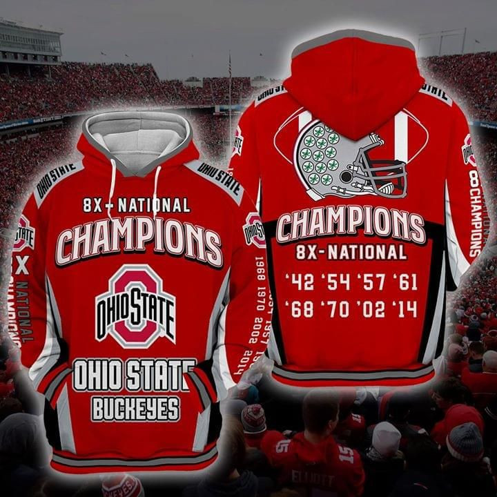 Ohio State Buckeyes 3D All Over Print Hoodie, Zip Hoodie