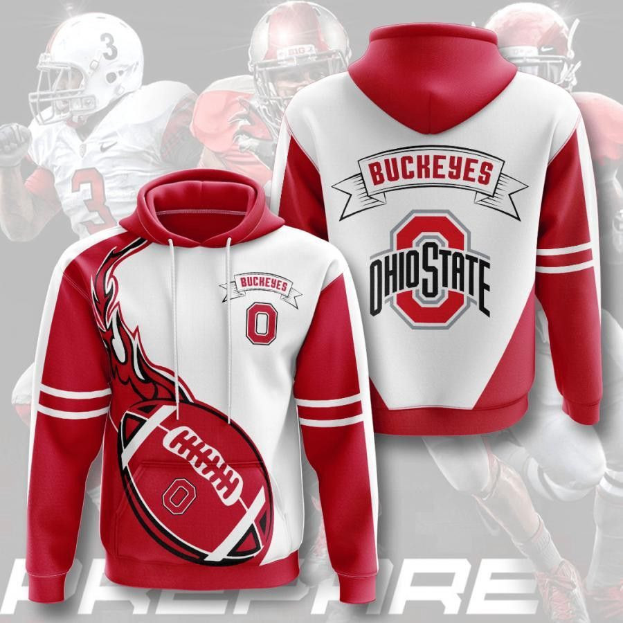 Ohio State Buckeyes 3D All Over Print Hoodie, Zip Hoodie