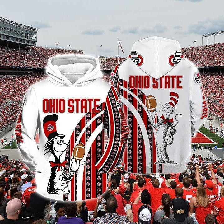Ohio State Buckeyes 3D All Over Print Hoodie, Zip Hoodie