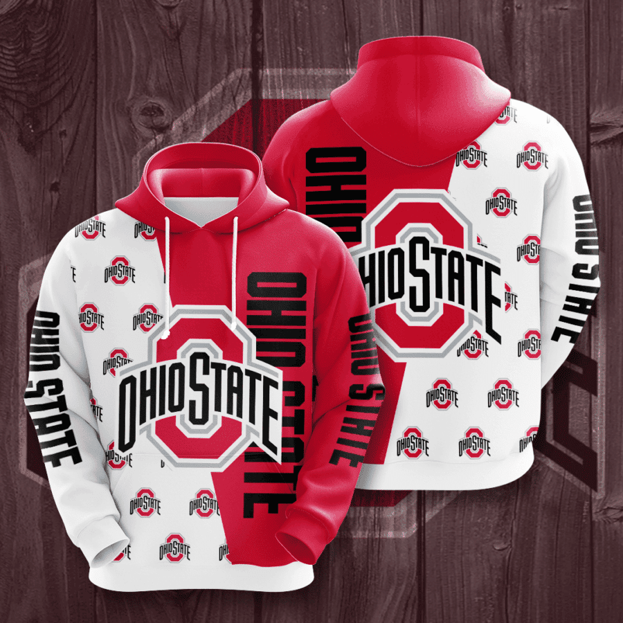 Ohio State Buckeyes 3D All Over Print Hoodie, Zip Hoodie