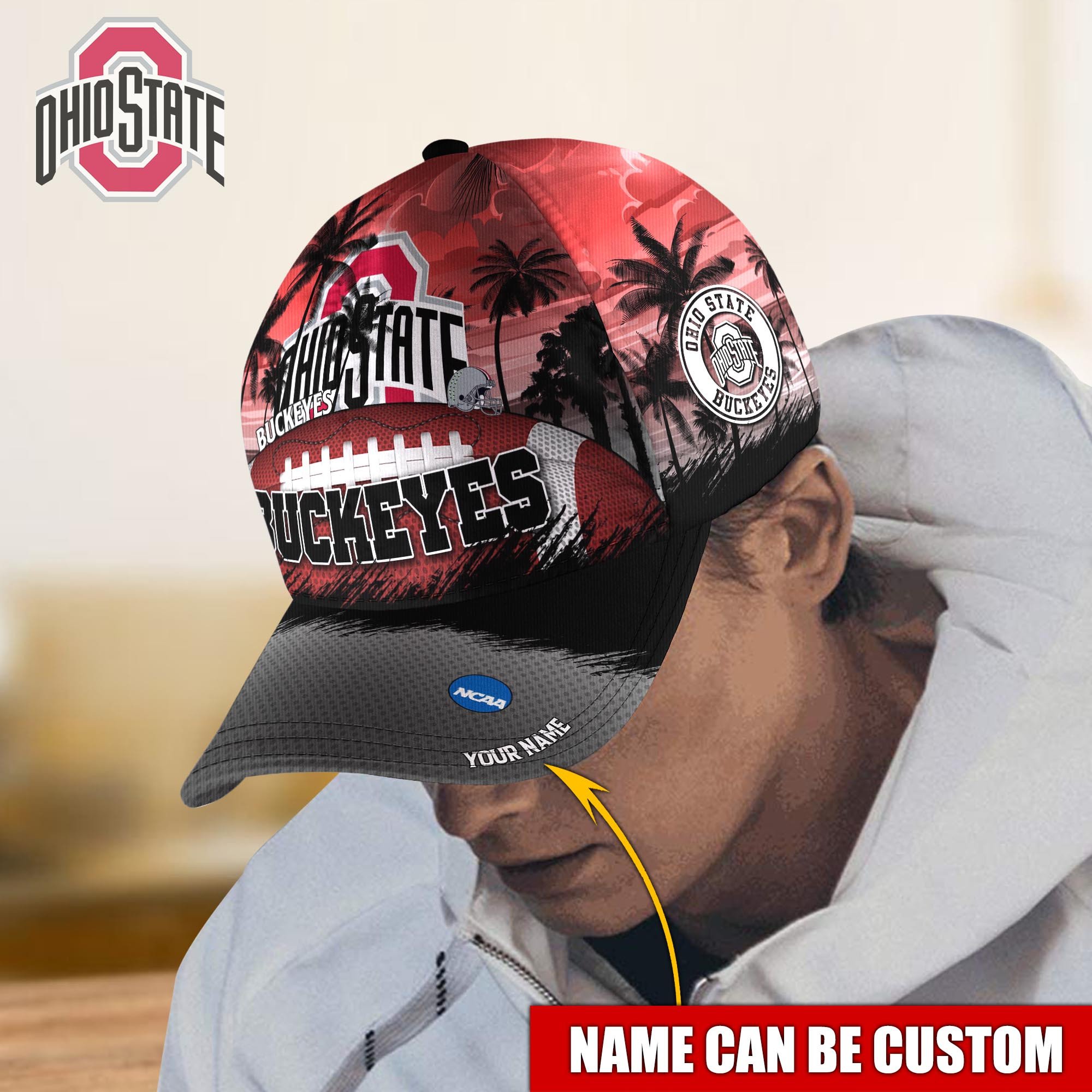 Ohio State Buckeyes Custom Name Classic Caps Trucker Hats Custom Hats Gifts For Men & Women