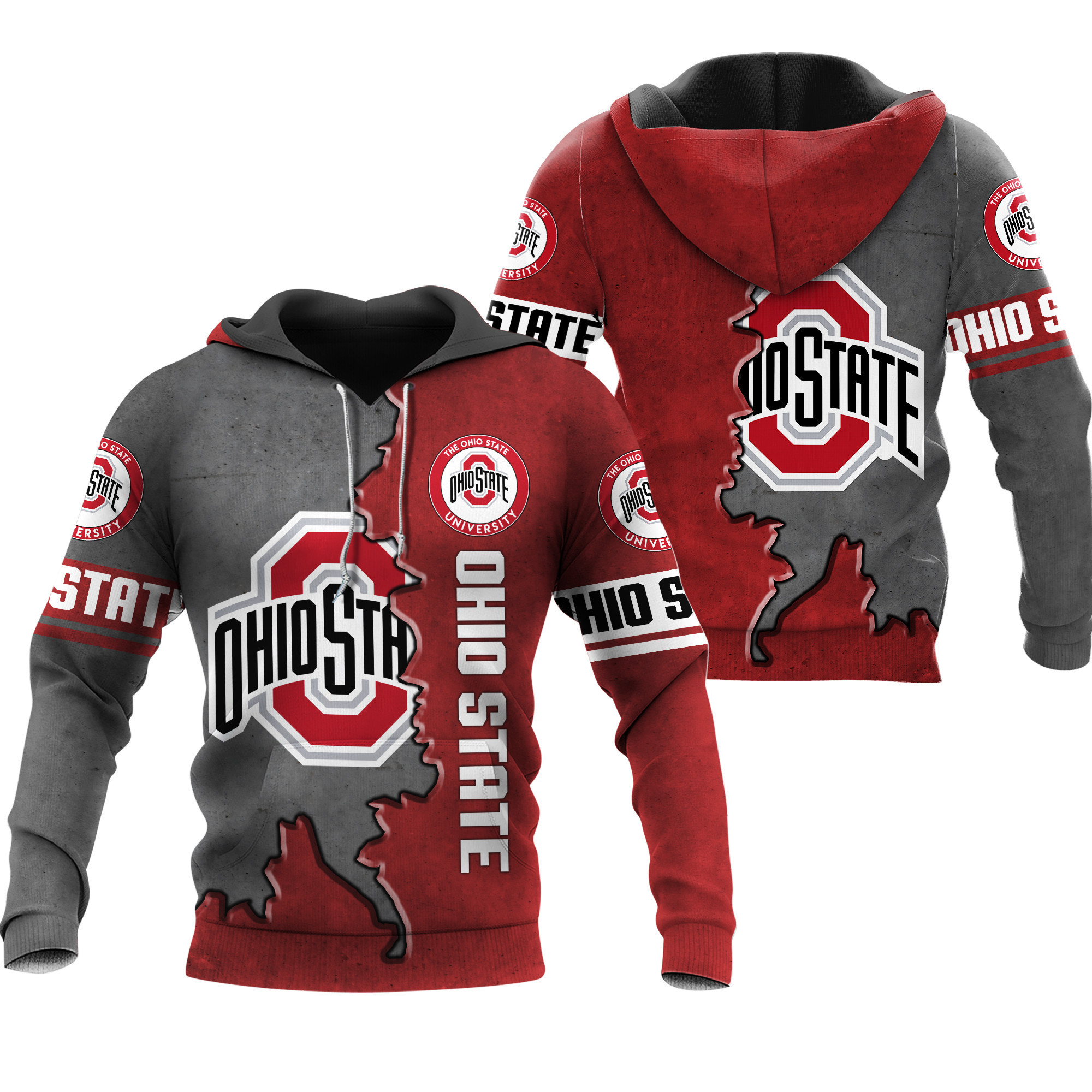 Ohio State Buckeyes Footballs 3D All Over Print Hoodie, Zip Hoodie
