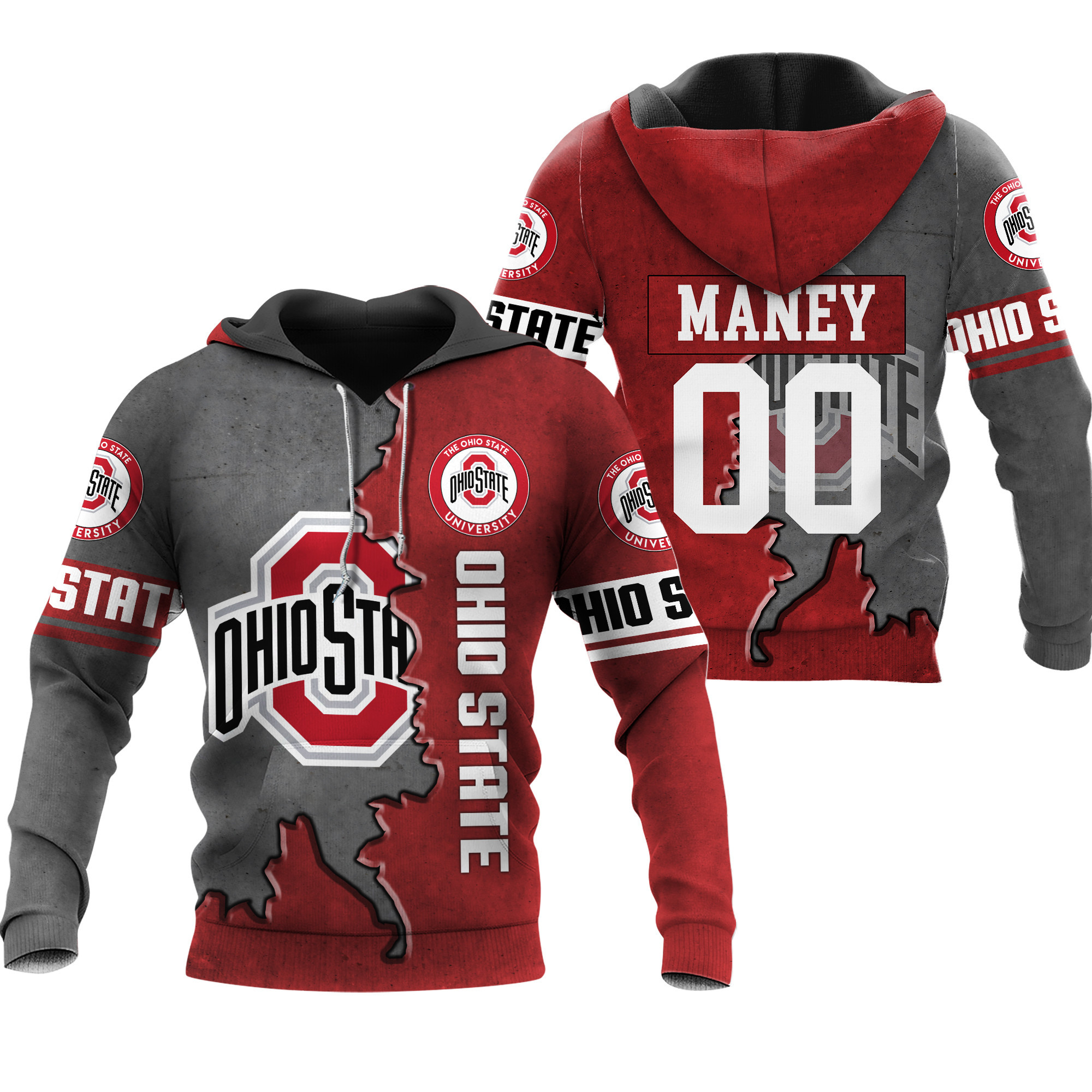 Ohio State Buckeyes Footballs Personalized 3D All Over Print Hoodie, Zip Hoodie