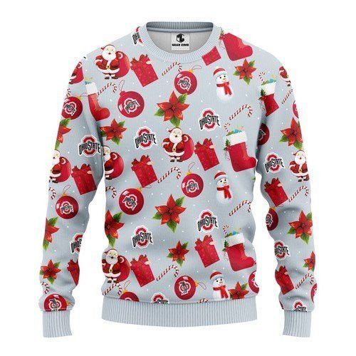 Ohio State Buckeyes For Unisex Ugly Christmas Sweater Adult 3D Funny Matching for family