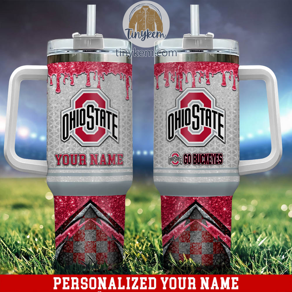 Ohio State Buckeyes Glitter NCAA Custom Stanley Cup 40 oz 30 oz Tumbler With HandleTVC2301220