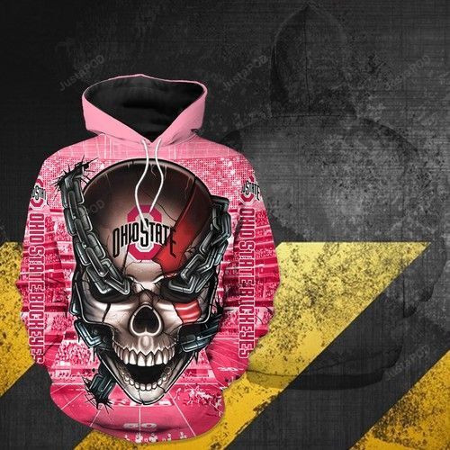 Ohio State Buckeyes Meta Skull 3D All Over Print Hoodie, Zip Hoodie