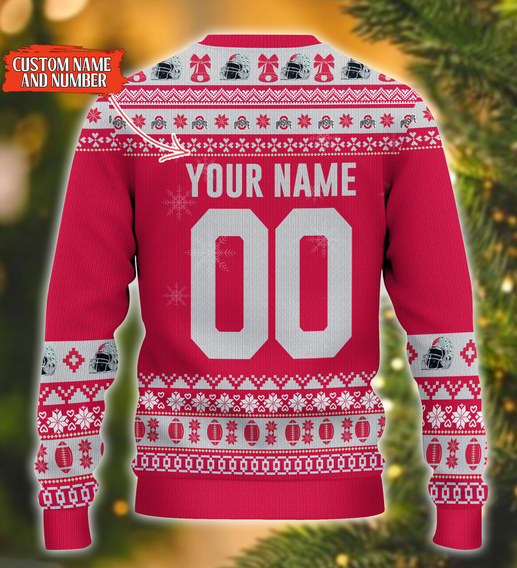 Ohio State Buckeyes Mickey Ugly Christmas Sweater Adult 3D Funny Matching for family - Image 3