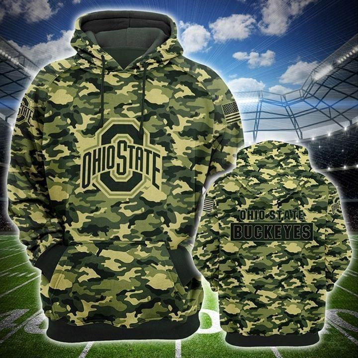 Ohio State Buckeyes Ncaa Camo 3D All Over Print Hoodie, Zip Hoodie