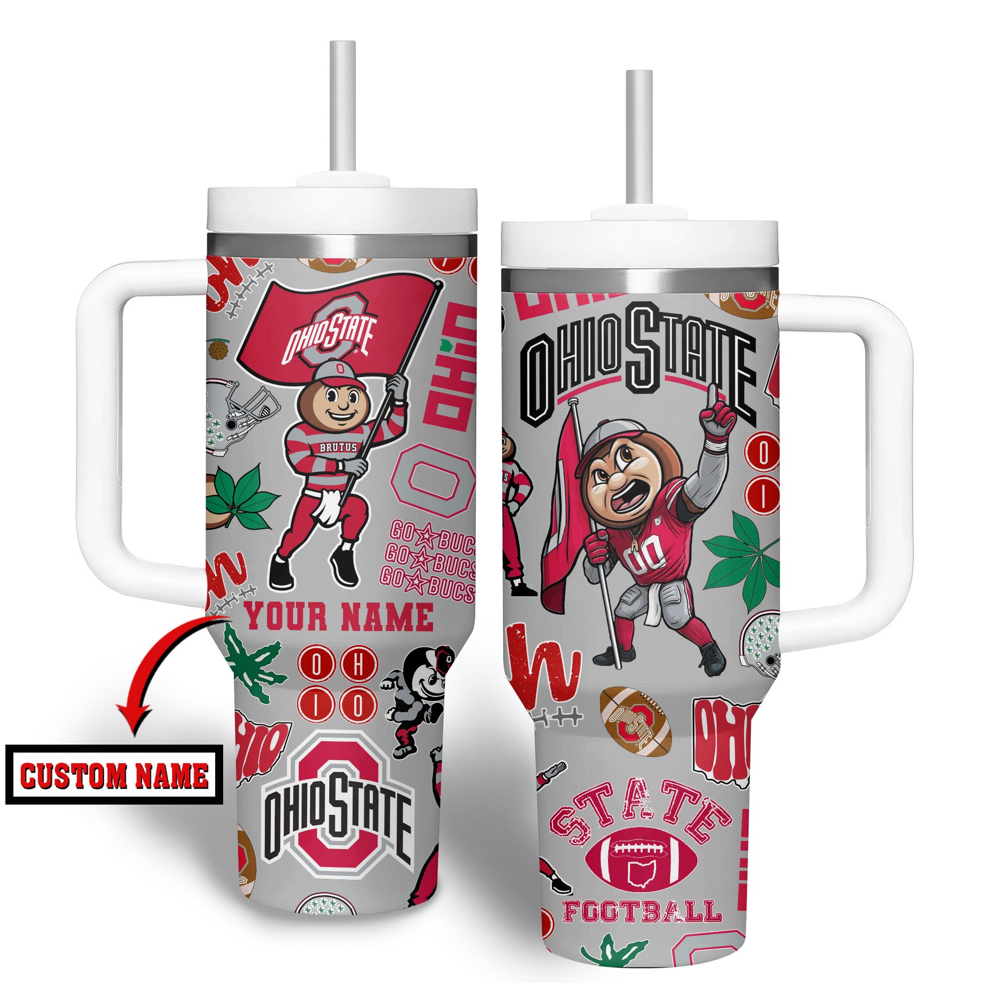 Ohio State Buckeyes NCAA Custom Stanley Cup 40 oz 30 oz Tumbler With HandleTVC2301278