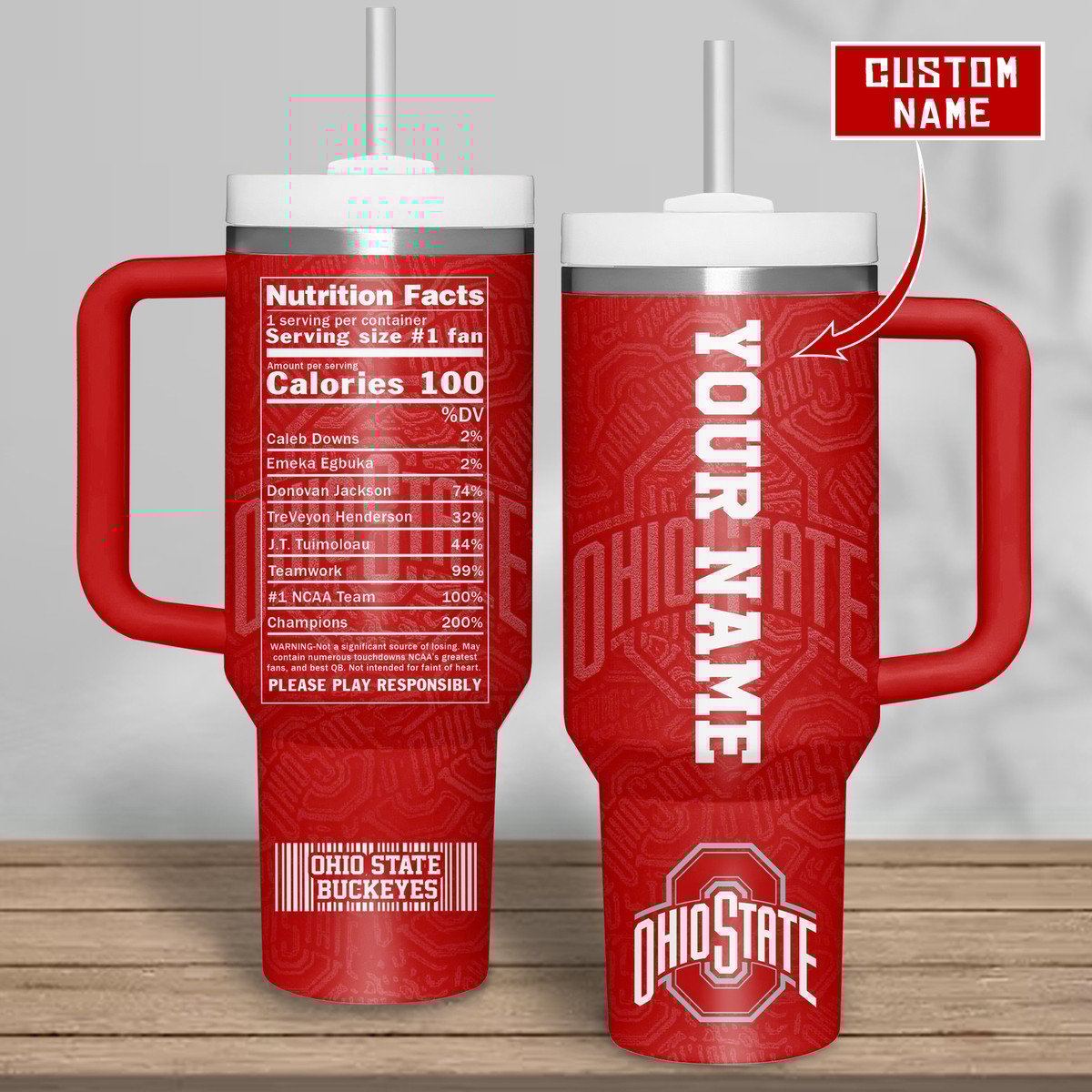 Ohio State Buckeyes NCAA Custom Stanley Cup 40 oz 30 oz Tumbler With HandleTVC2301508