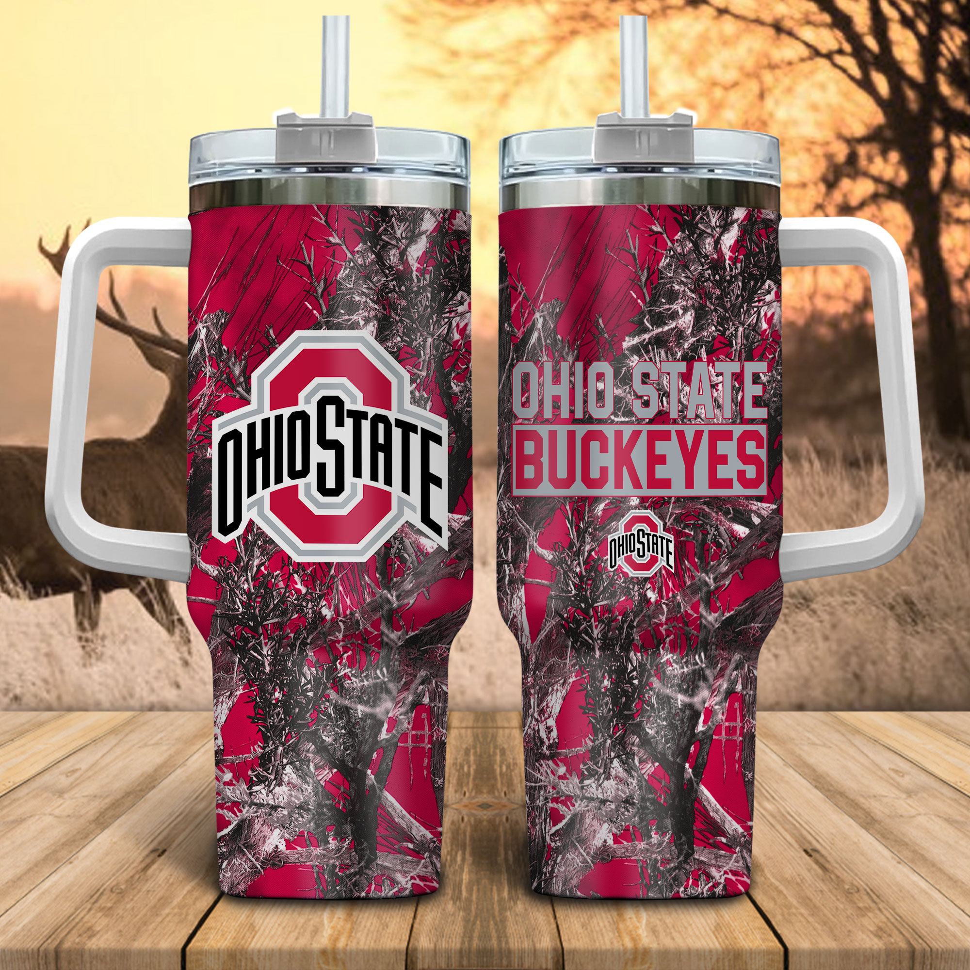 Ohio State Buckeyes NCAA Hunting Custom Stanley Cup 40 oz 30 oz Tumbler With HandleTVC230116