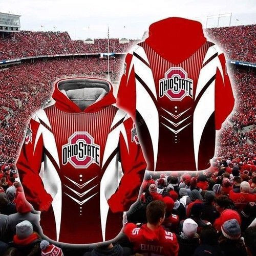 Ohio State Buckeyes Ncaa Skull 3D All Over Print Hoodie, Zip Hoodie
