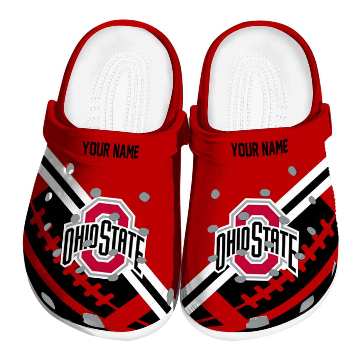 Ohio State Buckeyes NCAA Sport Crocs Crocband Clogs Shoes Comfortable For Men Women and Kids