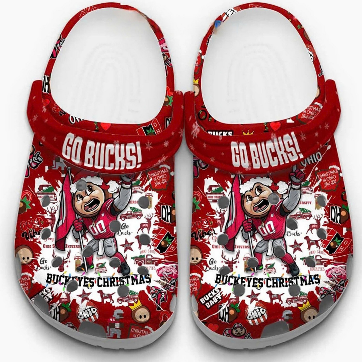 Ohio State Buckeyes NCAA Sport Crocs Crocband Clogs Shoes Comfortable For Men Women and Kids