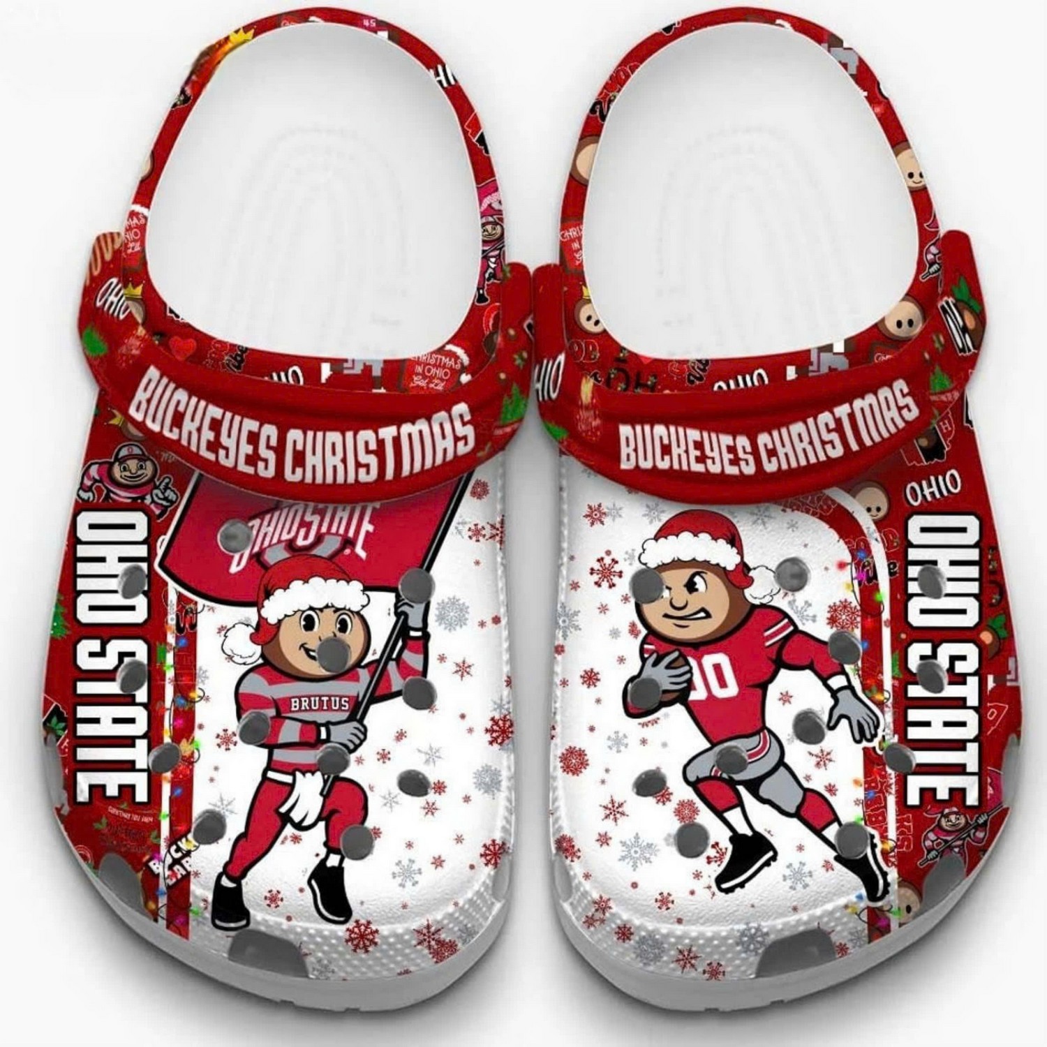 Ohio State Buckeyes NCAA Sport Crocs Crocband Clogs Shoes Comfortable For Men Women and Kids