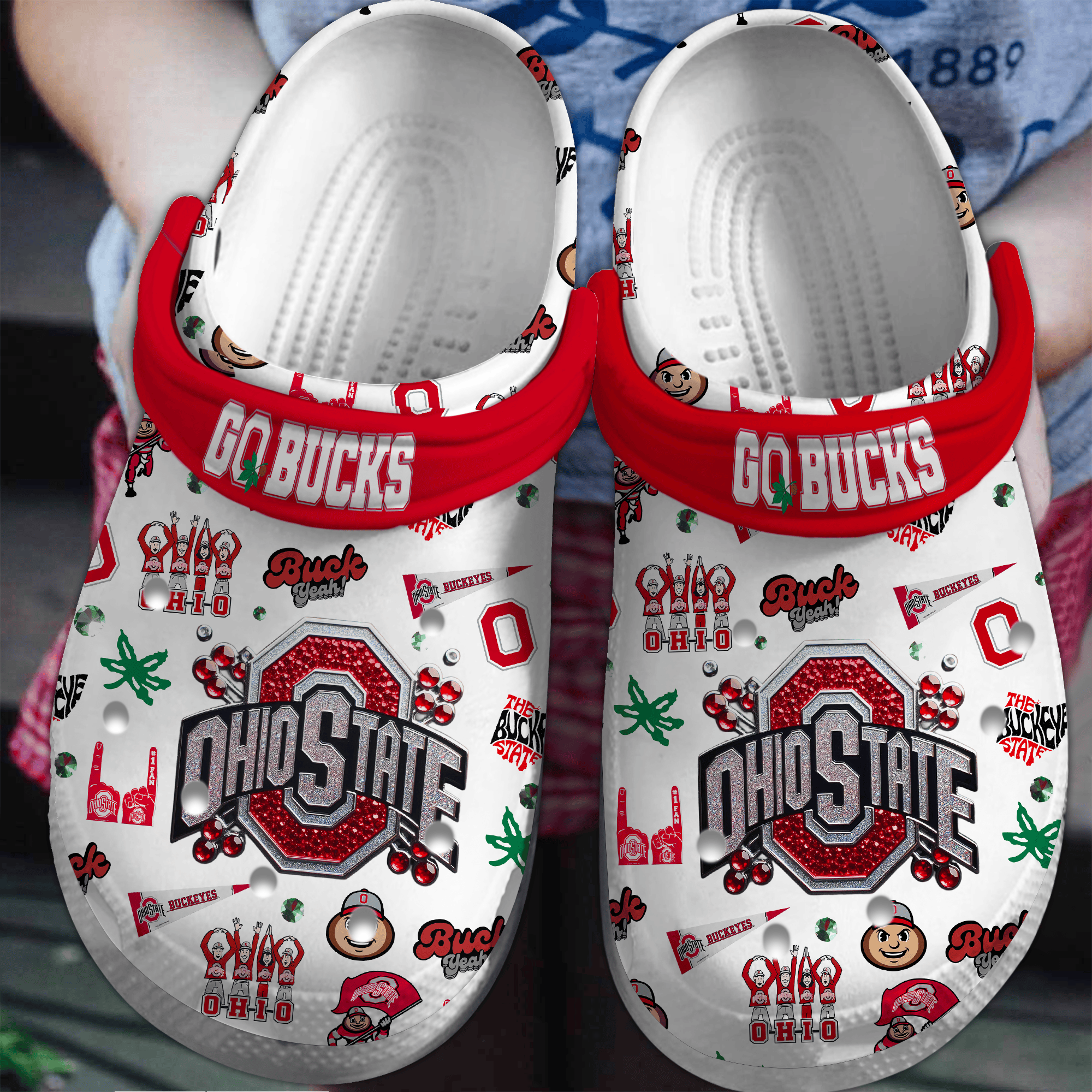 Ohio State Buckeyes NCAA Sport Crocs Crocband Clogs Shoes Comfortable For Men Women and Kids