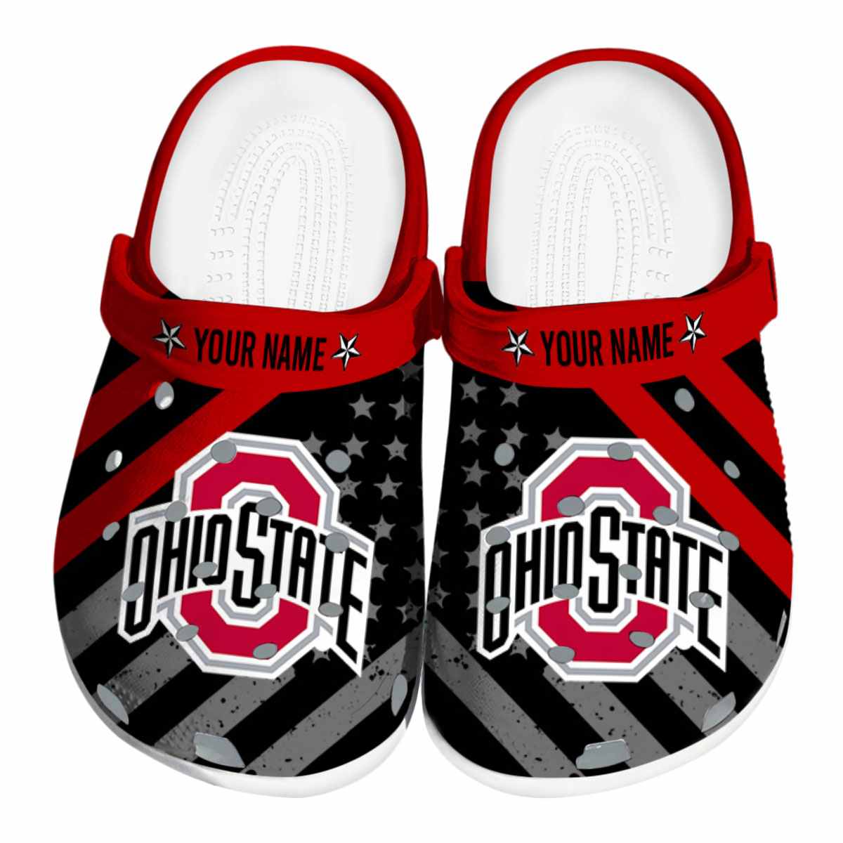 Ohio State Buckeyes NCAA Sport Crocs Crocband Clogs Shoes Comfortable For Men Women and Kids