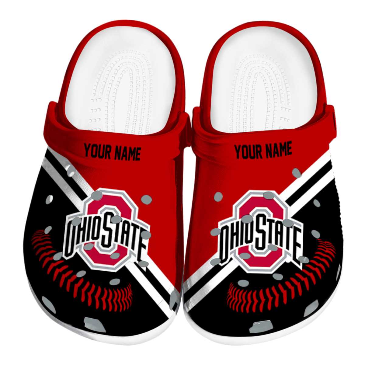 Ohio State Buckeyes NCAA Sport Crocs Crocband Clogs Shoes Comfortable For Men Women and Kids