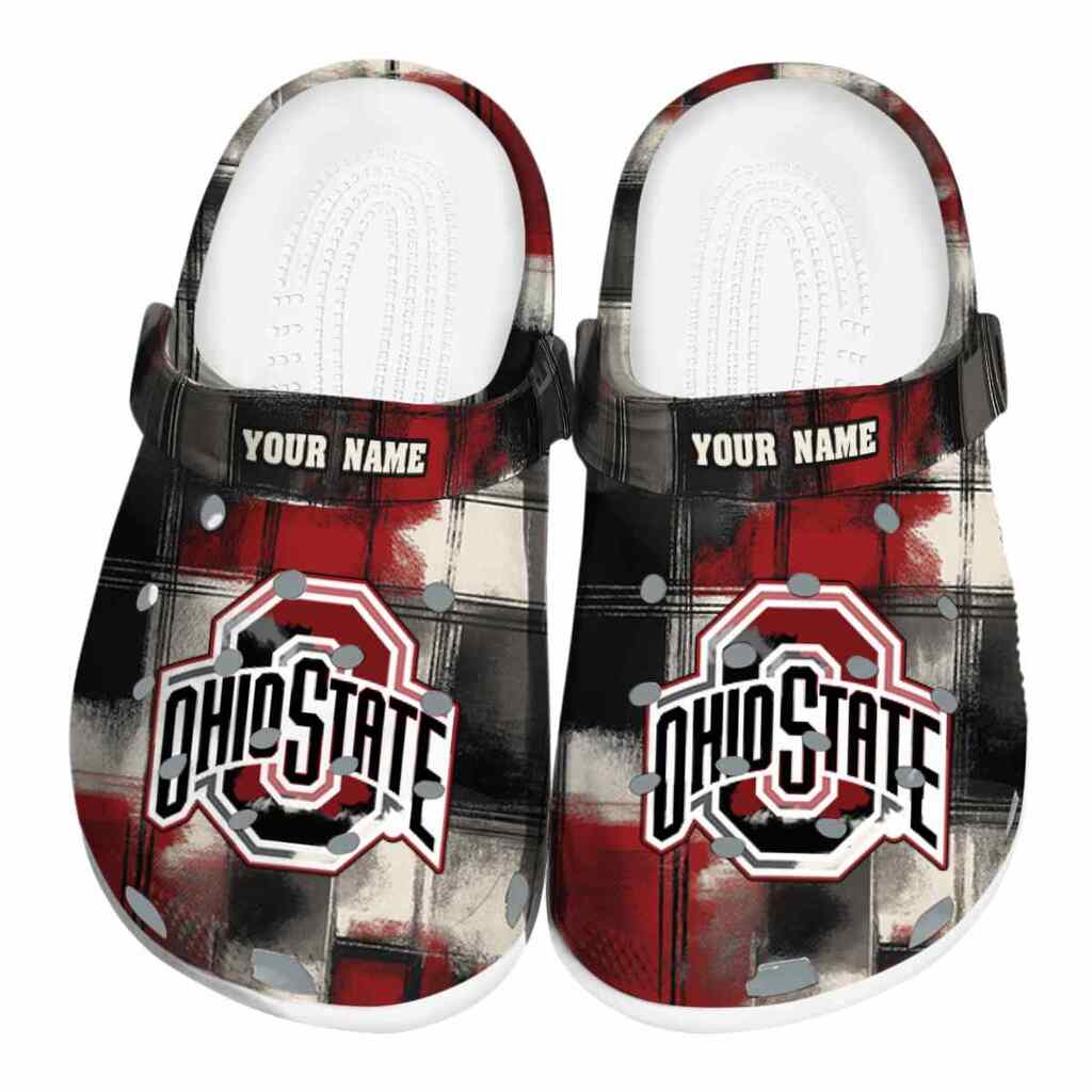 Ohio State Buckeyes Plaid Fusion ClogTVC1801941