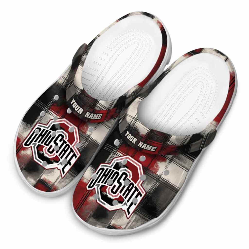 Ohio State Buckeyes Plaid Fusion ClogTVC1801941 - Image 4