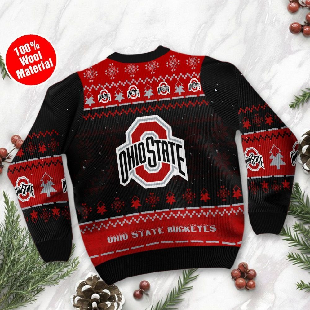 Ohio State Buckeyes Snoopy Dabbing Holiday Party Ugly Christmas Sweater Adult 3D Funny Matching for family - Image 3