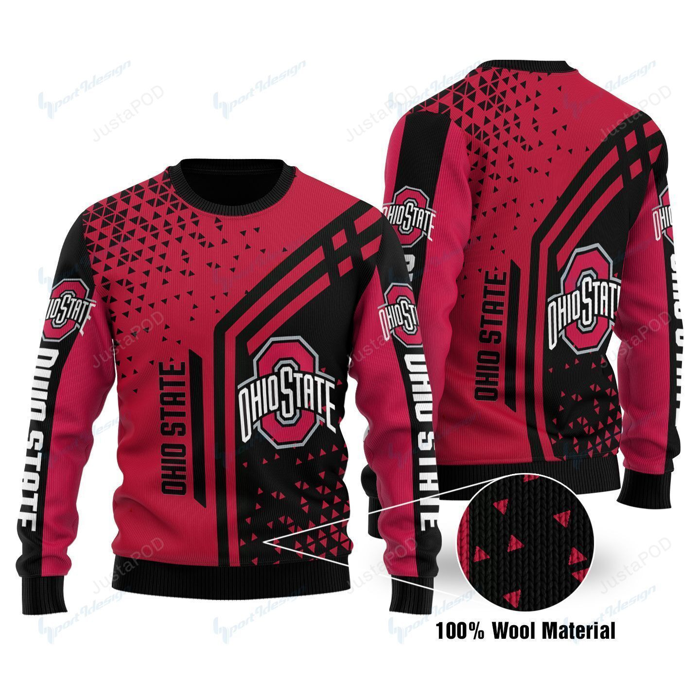 Ohio State Buckeyes Ugly Christmas Sweater Adult 3D Funny Matching for family