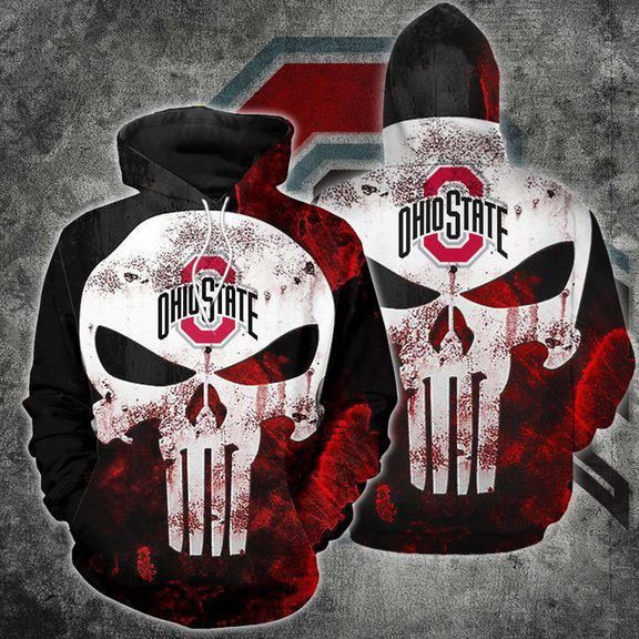 Ohio State Skull 3D All Over Print Hoodie, Zip Hoodie