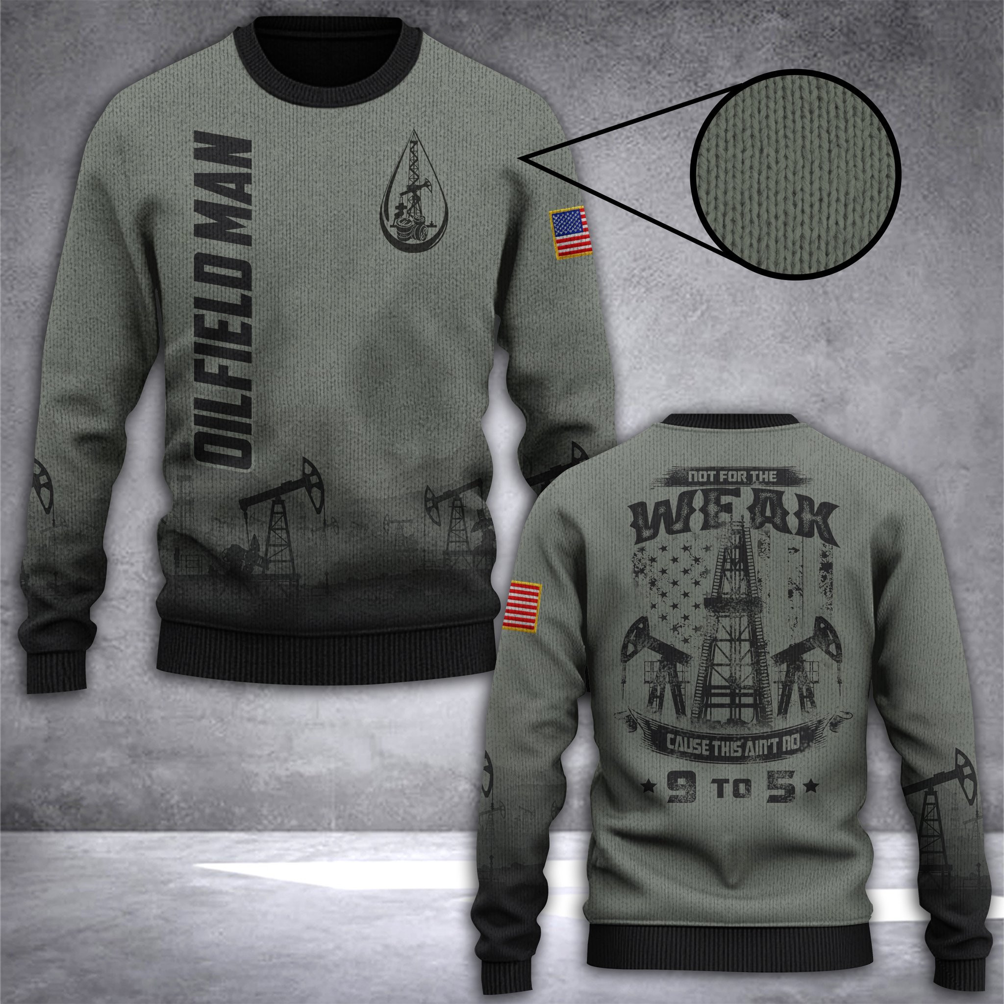 Oilfield Man Ugly Christmas Sweater Adult 3D Funny Matching for family