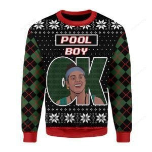 Ok Pool Boy Christmas Ugly Christmas Sweater Adult 3D Funny Matching for family