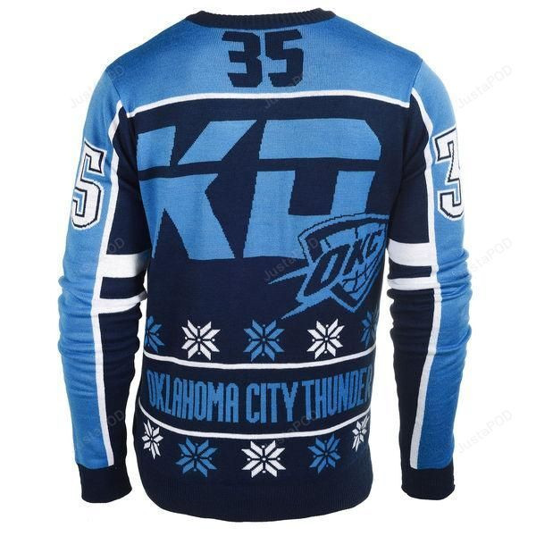 Oklahoma City Thunder Fc Navy Kevin Durant #35 Ugly Christmas Sweater Adult 3D Funny Matching for family