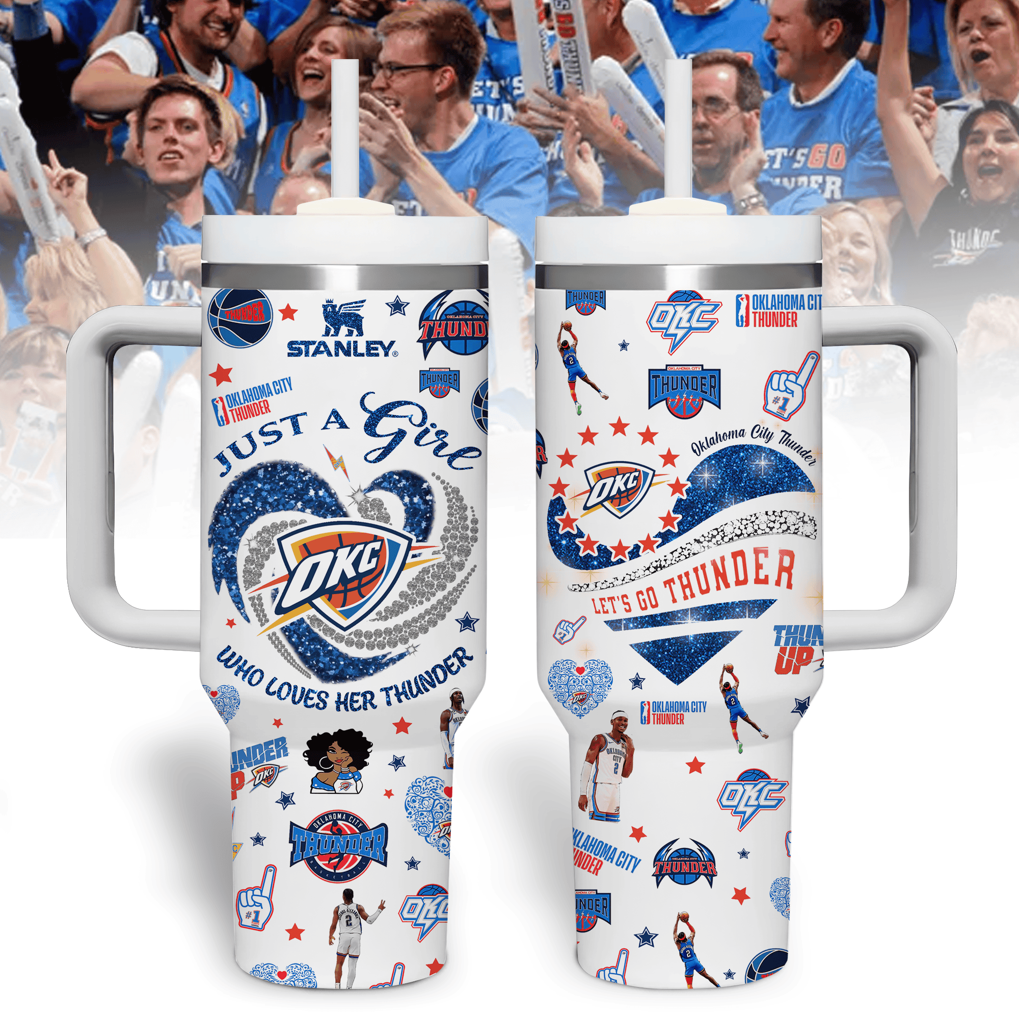 Oklahoma City Thunder NBA Custom Stanley Cup 40 oz 30 oz Tumbler With HandleTVC2301179