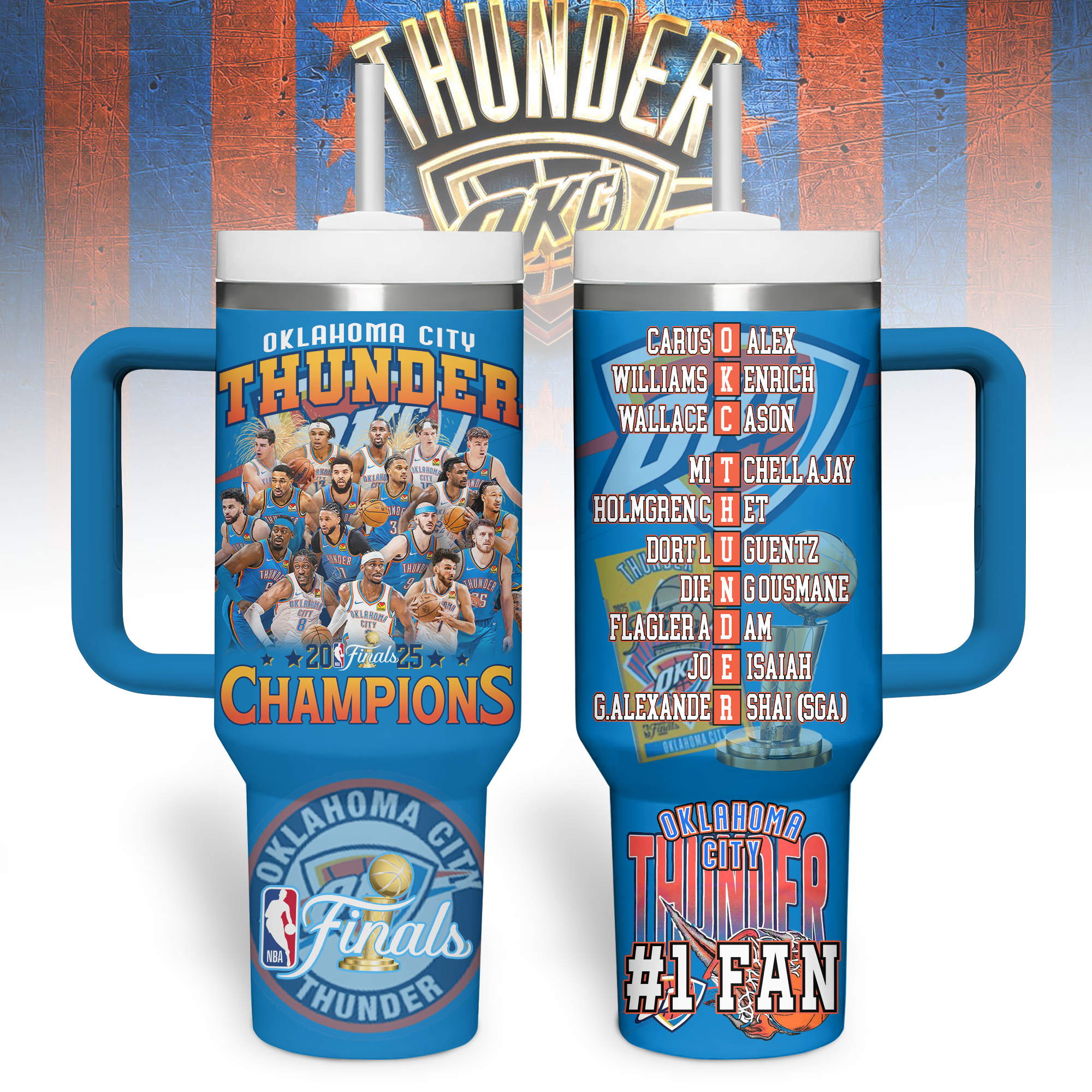 Oklahoma City Thunder NBA Custom Stanley Cup 40 oz 30 oz Tumbler With HandleTVC2301182
