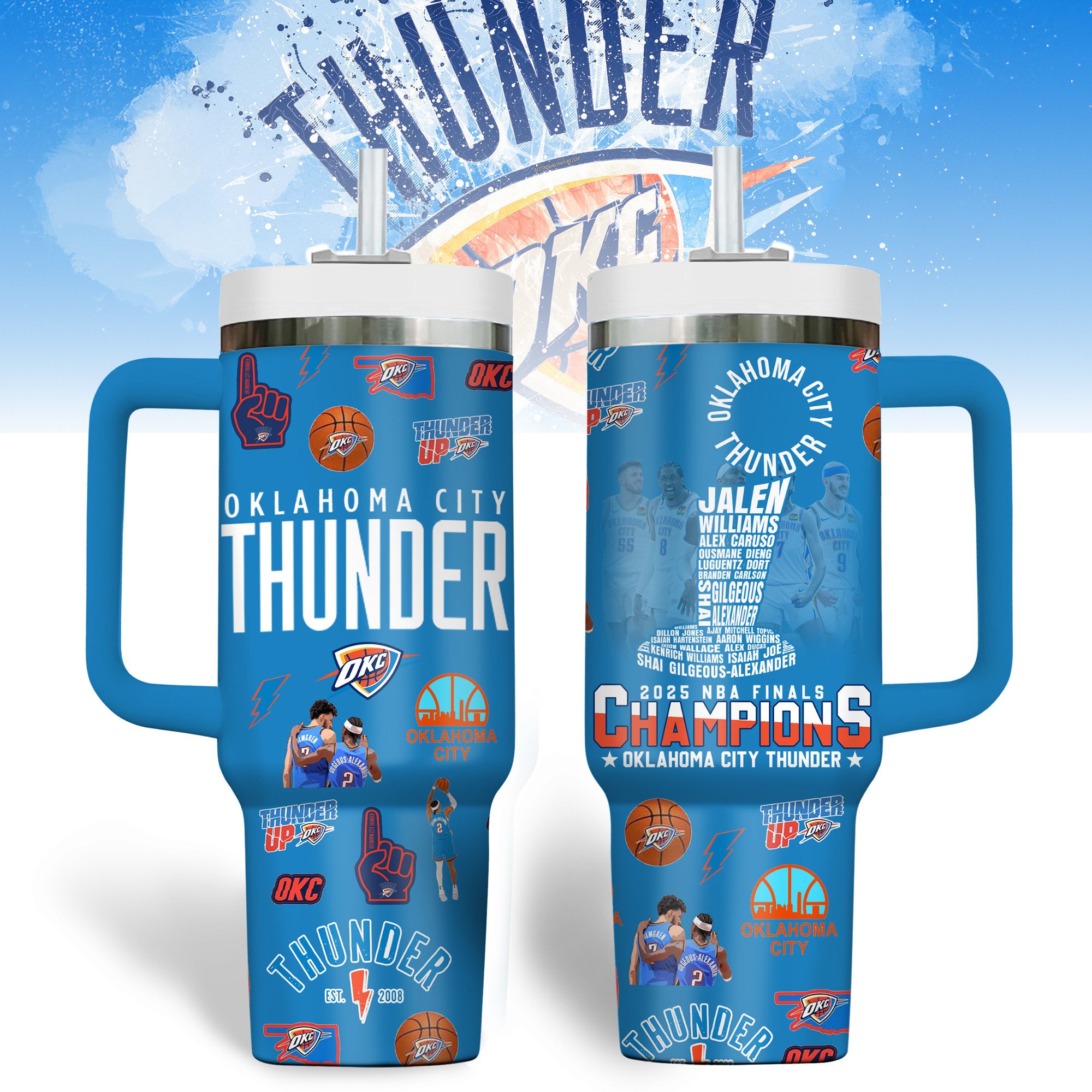 Oklahoma City Thunder NBA Custom Stanley Cup 40 oz 30 oz Tumbler With HandleTVC2301182
