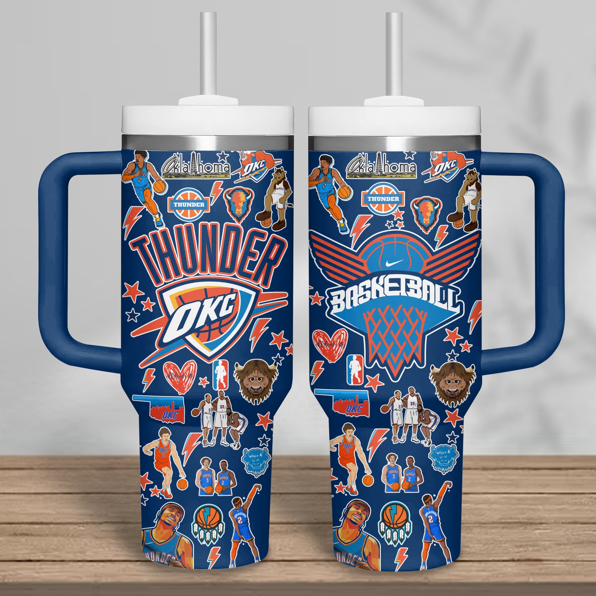 Oklahoma City Thunder NBA Custom Stanley Cup 40 oz 30 oz Tumbler With HandleTVC2301328