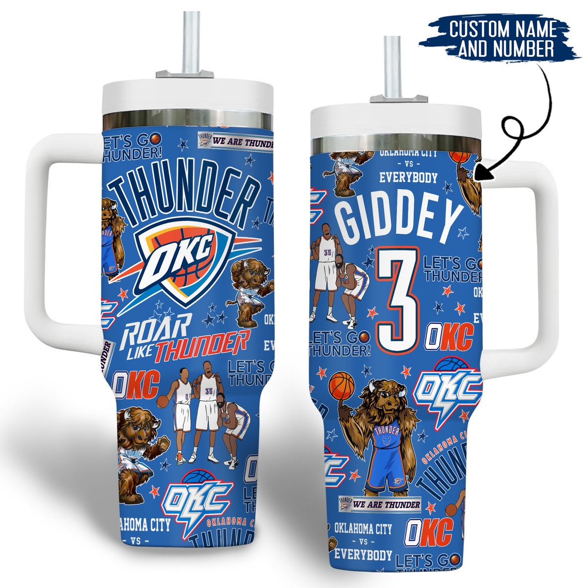 Oklahoma City Thunder NBA Custom Stanley Cup 40 oz 30 oz Tumbler With HandleTVC2301329